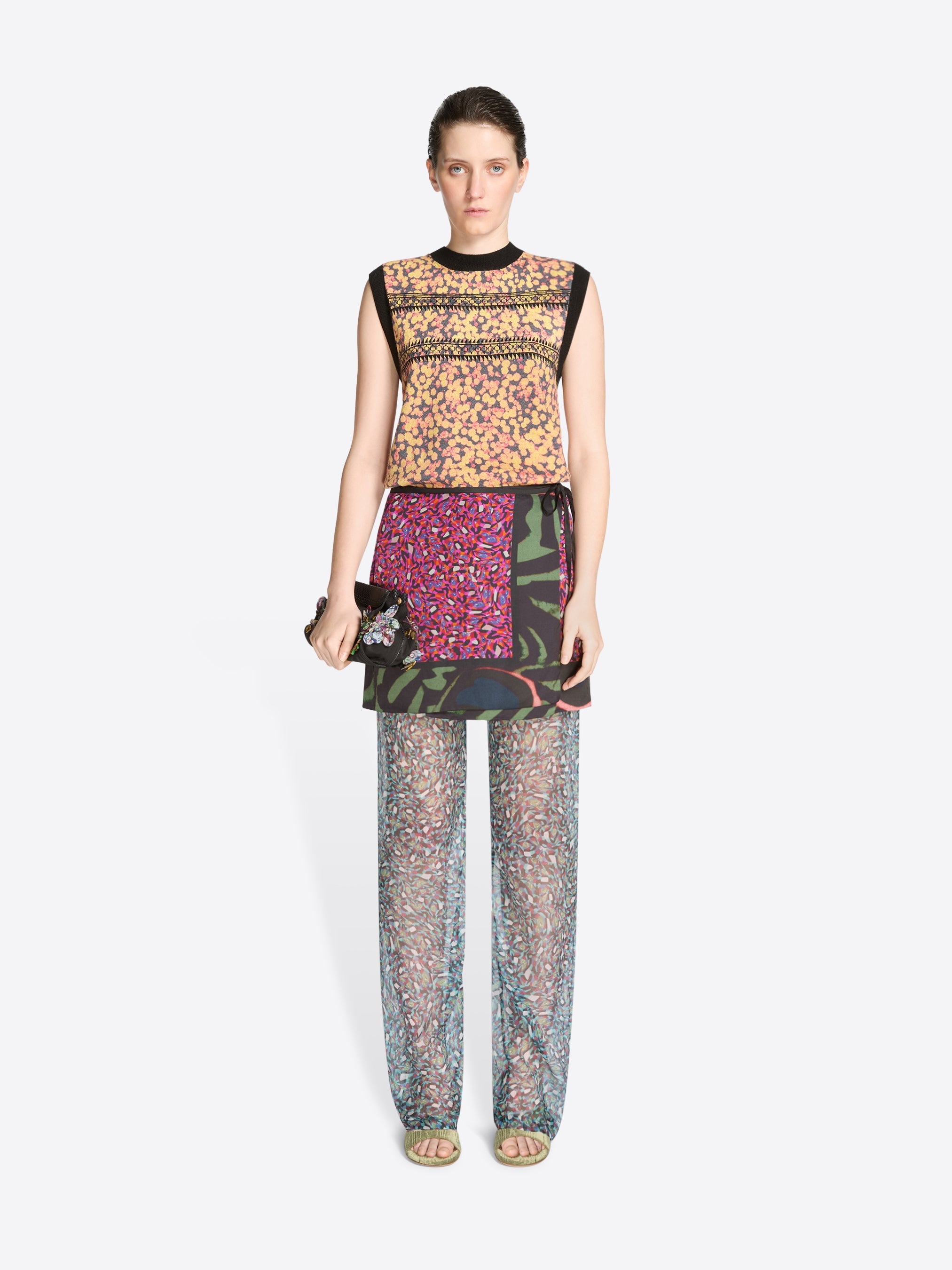 Printed Wrap Skirt
