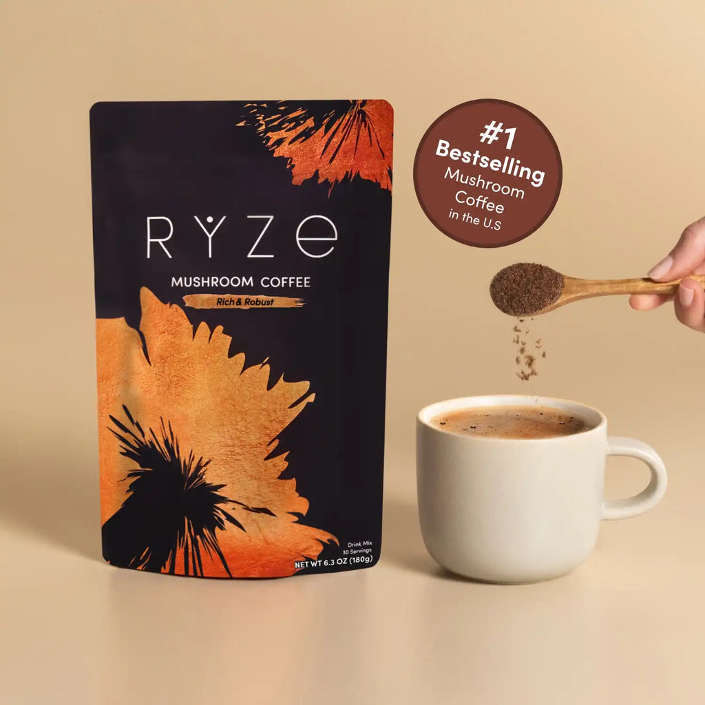 Mushroom Coffee Dark Roast (30 Servings) - for Rich Morning Coffee Routines