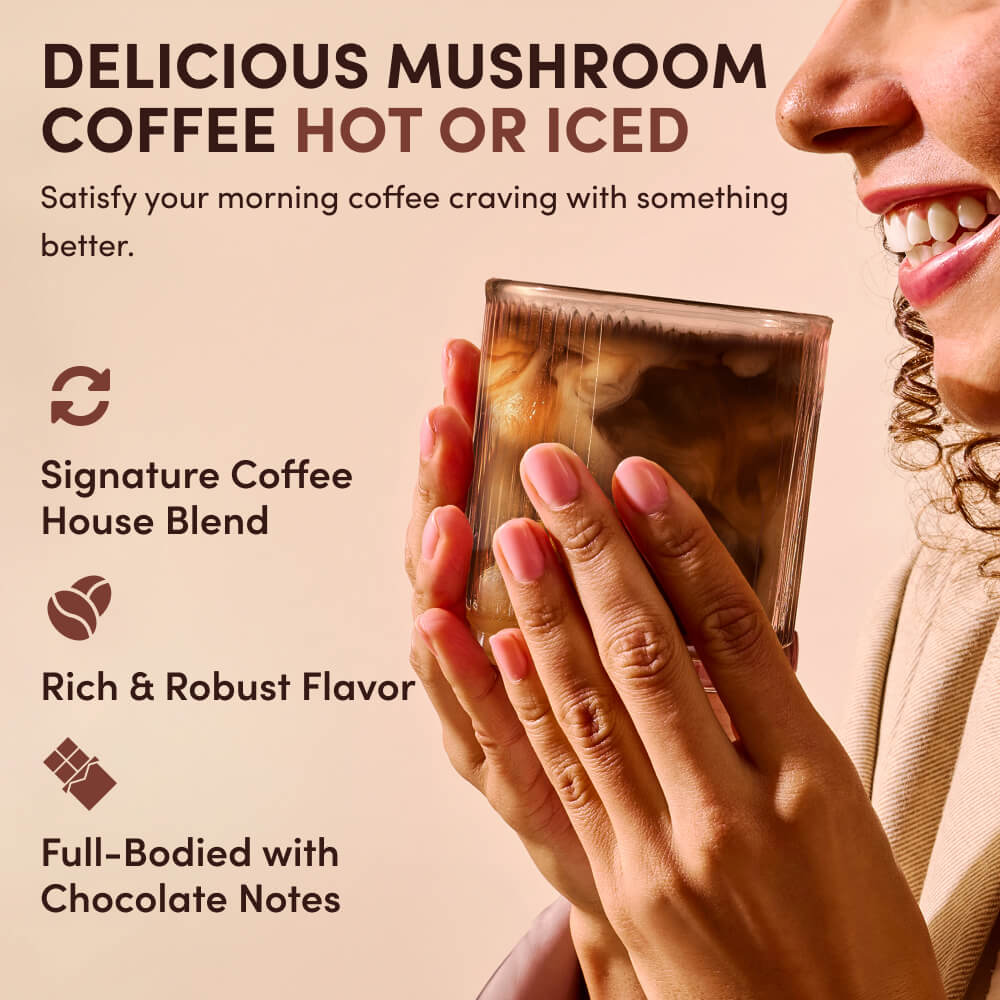 Mushroom Coffee Dark Roast (30 Servings) - for Rich Morning Coffee Routines