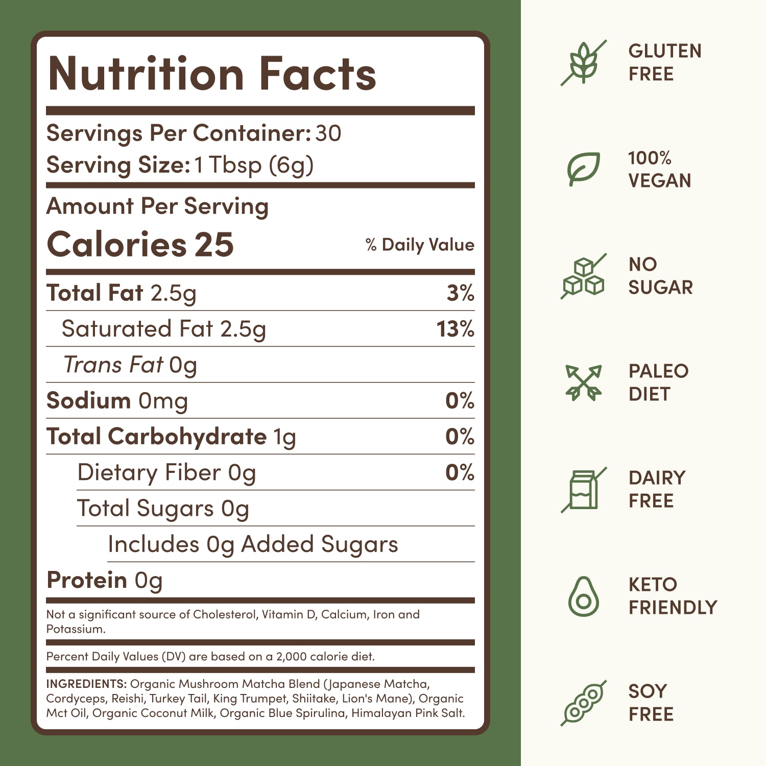 Mushroom Matcha (30 Servings) - for Simple Morning Drink Routines